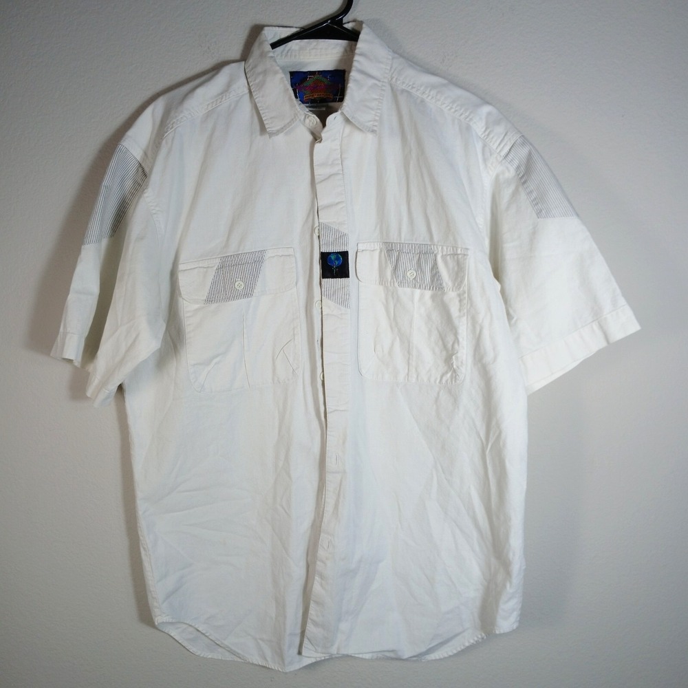 Vintage 90s Weekends Button Down Medium Shirt Nice EUC 1990s USA Tech White AC76